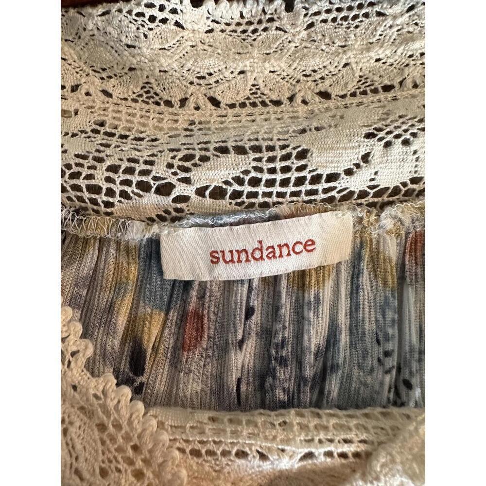 Sundance Floral Lace Peasant Tunic Top Blouse Women’s size Medium - Picture 6 of 9